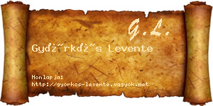 Györkös Levente névjegykártya